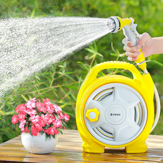 汉轩水管软管收纳架水管车迷你浇花喷头园林园艺浇水神器洗车水枪