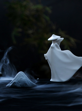 陶瓷新中式客厅寒江孤影侠客