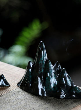 创意陶瓷小山微景观小摆件鱼缸造景盆景茶桌装饰品新中式假山摆设