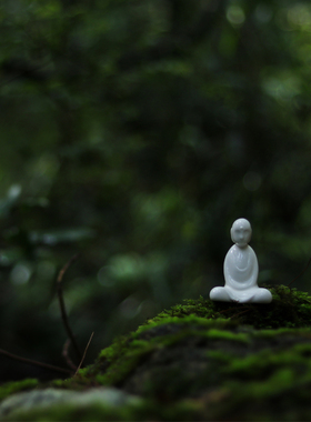 禅意盆景白瓷中式风手工家居装饰