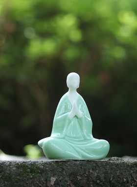 德华白瓷无相佛禅意摆件