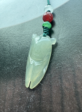 一鸣惊人 知了 天然翡翠包挂