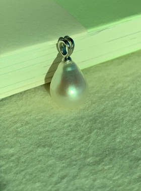 日出有盼 澳白海水珍珠925银小灯泡吊坠