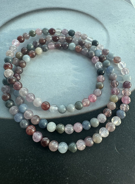 一眼万年 缅甸尖晶石4mm圆珠项链