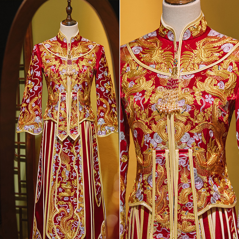 秀禾服新娘2021新款结婚中式敬酒服 芙蔓旗袍