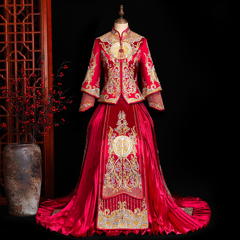 秀禾服新娘2021年新款结婚女敬酒服 芙蔓旗袍