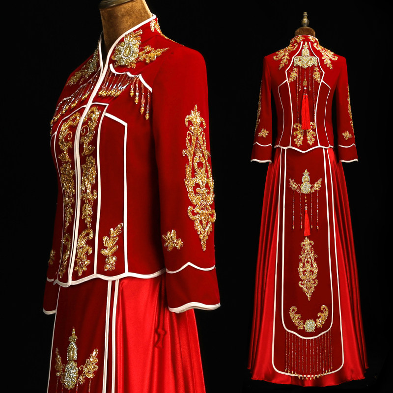 2021年新款中式婚纱结婚 芙蔓旗袍