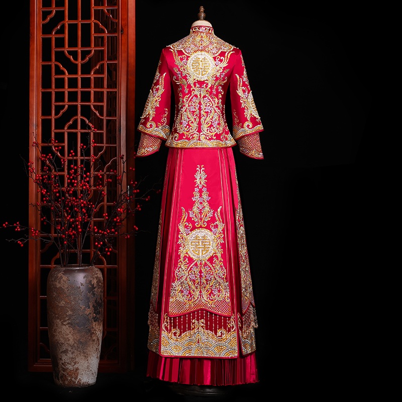 秀禾服新娘2021年新款结婚女敬酒服 芙蔓旗袍