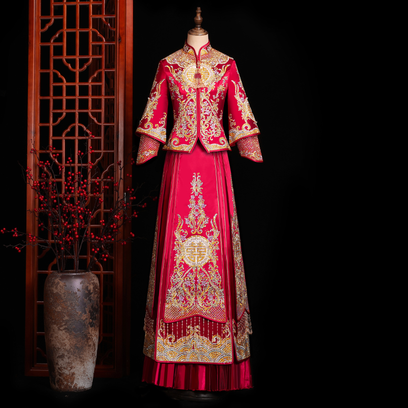 秀禾服新娘2021年新款结婚女敬酒服 芙蔓旗袍