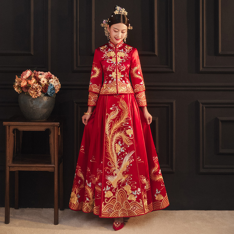 秀禾服2021年新款新娘结婚礼服婚纱 芙蔓旗袍