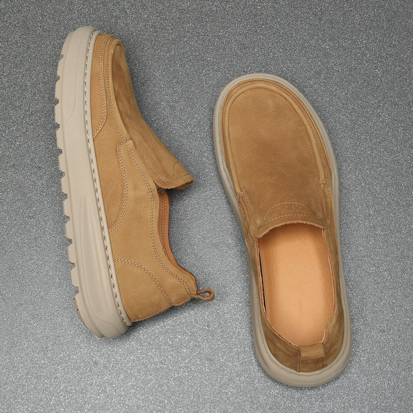 牛皮男鞋春季2026新款真皮休闲鞋软底舒适徒步一脚蹬皮鞋男乐福鞋,淘宝优惠券,粉丝福利购,淘宝优惠卷