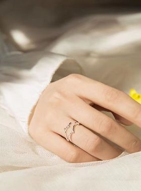 一鹿有你戒指女2023新款个性冷淡风小众设计ins可调节时尚个性