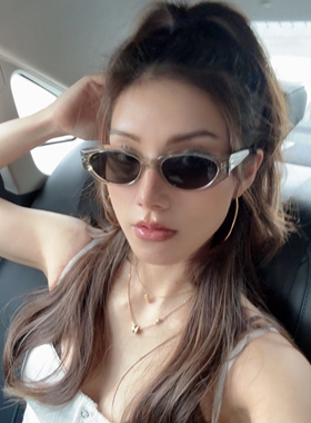 奔跑吧王楚然同款gm猫眼墨镜女2026年新款高级感防紫外线太阳镜男