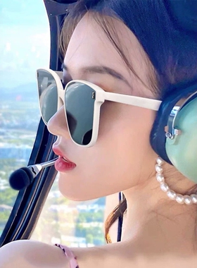 2026新款墨镜方形大脸显瘦白色gm太阳眼镜女款高级感海边度假防晒