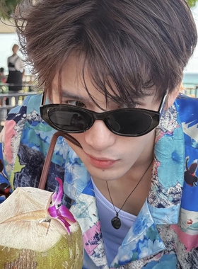王安宇同款墨镜男士复古猫眼方框海边偏光防紫外线近视太阳眼镜女