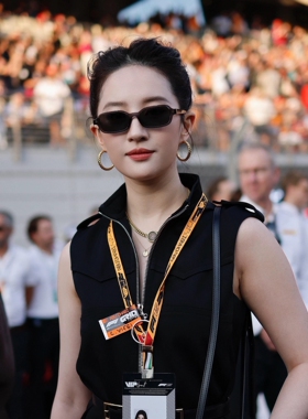 刘亦菲同款黑色方形高级感墨镜女款潮秋冬雪地防紫外线近视太阳镜