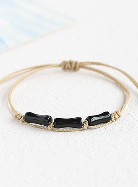 节节高上岸编织手链玉石竹文艺