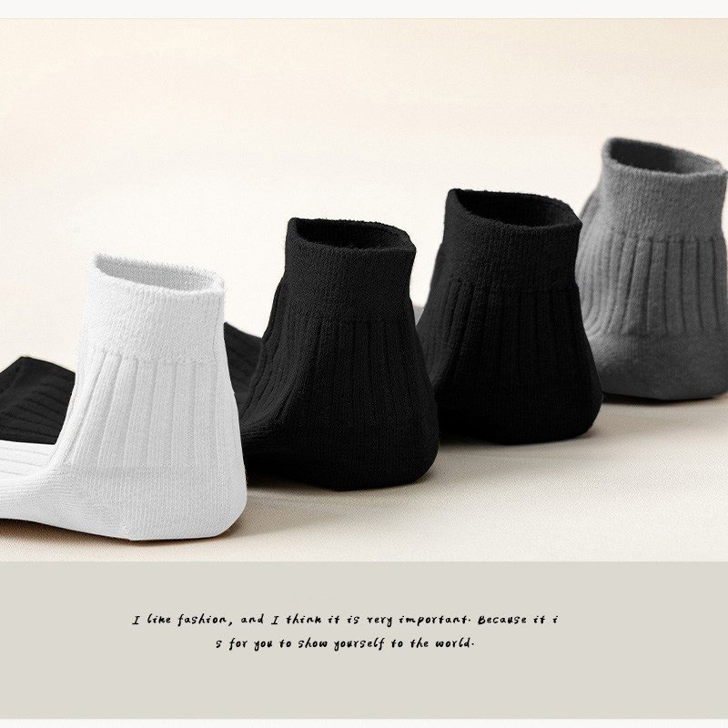 夏季中筒防臭吸汗白色运动潮男短袜 妮轻短袜