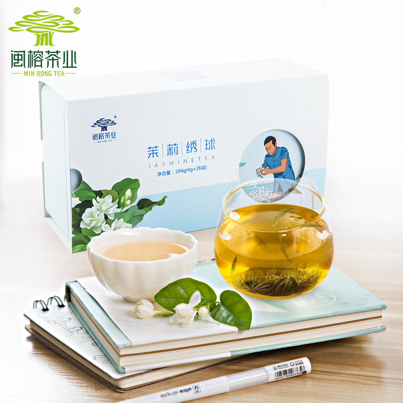 闽榕茉莉绣球104g七窨龙珠双非遗福州茉莉花茶可冷泡2023新茶-图2