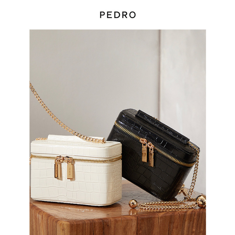 pedro小牛皮箱子斜挎包 PEDRO女士包袋