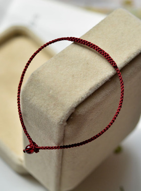 极简本命年暗红手链复古情侣手绳