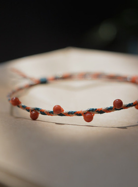 花花南红玛瑙民族小细手绳