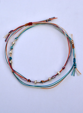 忽然而已 手工原创设计情侣手链925银手绳男女简约定制 ins小众