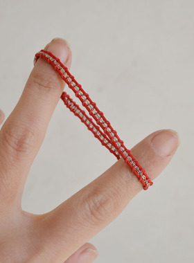 Uone原创红绳纯银链简约个性