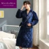 MORGOMON áo ngủ nam mùa đông san hô nhung nhung đồ ngủ nam phục vụ nhà mùa đông dày ba lớp DL1019 - Night Robe