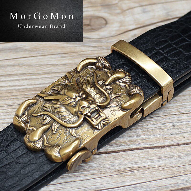 头层牛皮青年自动扣商务休闲男皮带 morgomon慕格蔓腰带/皮带/腰链