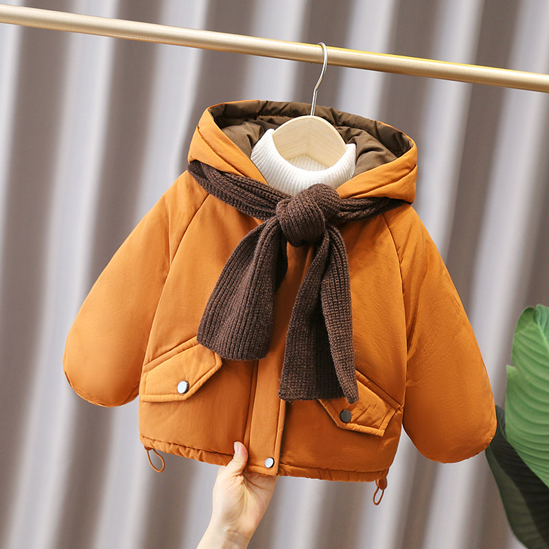 女童加绒加厚棉服外套2025冬季新款纯色女宝洋气冬装保暖连帽棉衣,淘宝优惠券,粉丝福利购,淘宝优惠卷