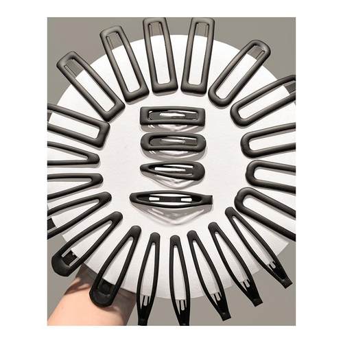 简约黑色磨砂发夹女后脑勺碎发整理神器侧边刘海夹bb夹子头饰发卡 - 图3