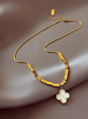 抖音爆款24方块罗马四叶草项链