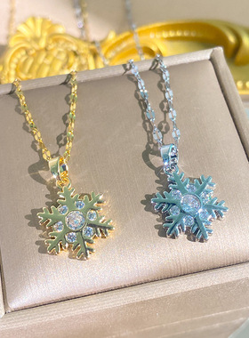 轻奢雪花钛钢锁骨链女百搭气质