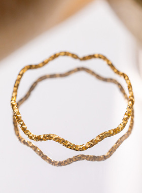 2025新款日韩时尚轻奢波浪戒指女