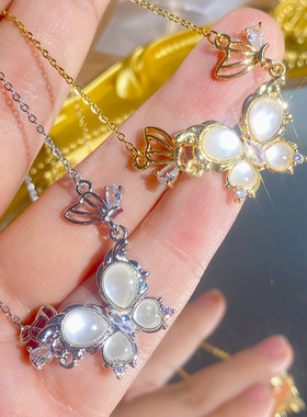 小众原创金色蝴蝶锁骨链女轻奢