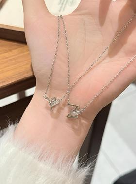 字母钛钢项链女轻奢小众高级感