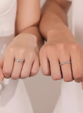 【蓝桉与鸟】情侣款戒指纯银999女男小众高级感对戒礼物送女朋友