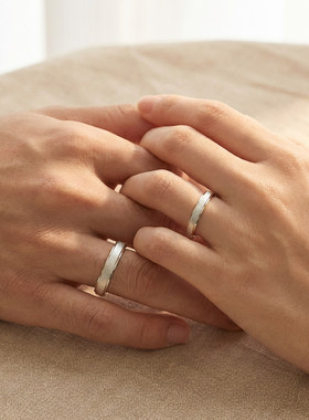 杭潮情侣对戒浪漫星河999纯银戒指开口可调节情侣款纪念日送女友