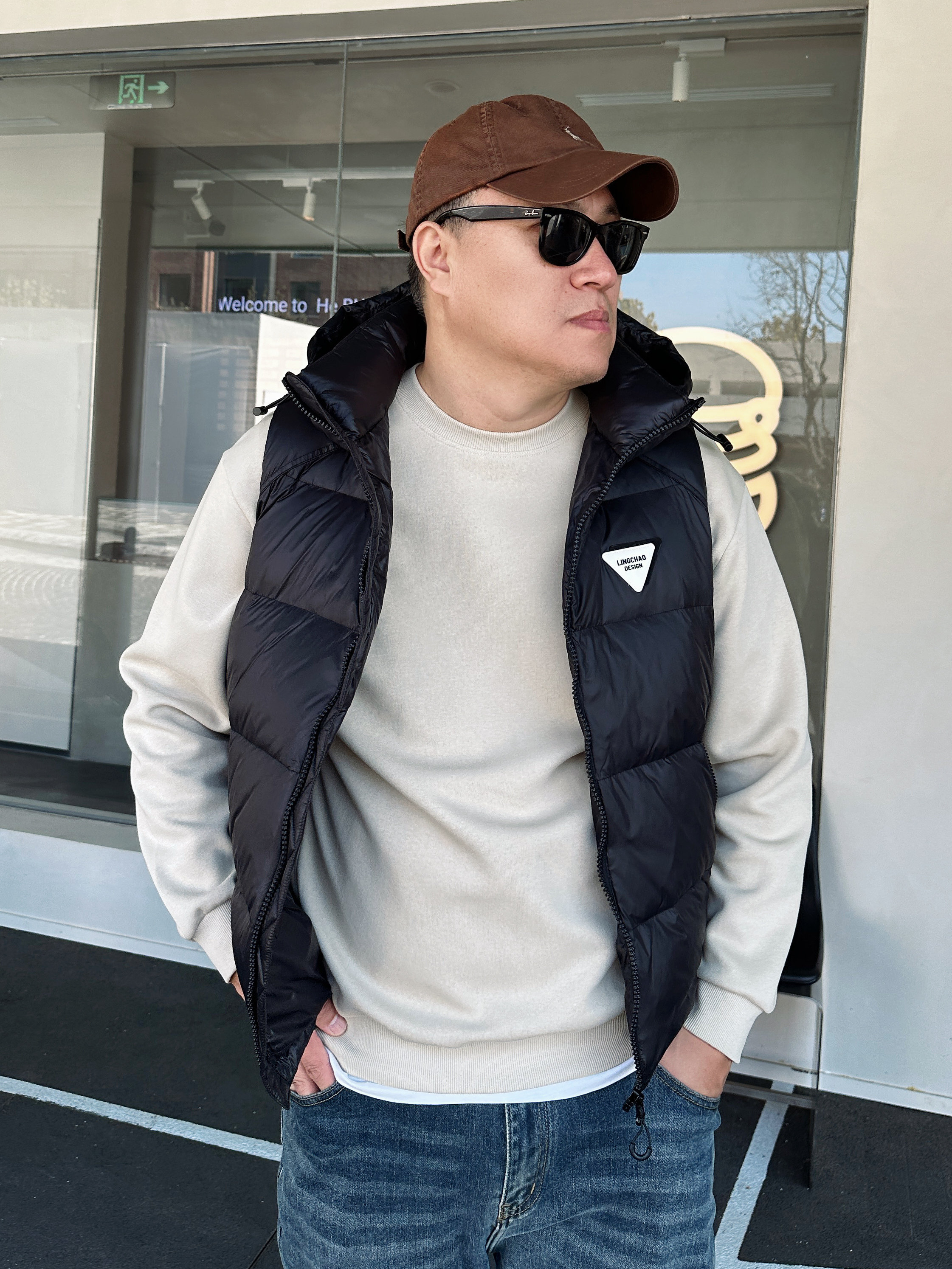 DAEVU冬新款三角标大号潮胖子加肥加大码男士连帽羽绒坎肩马甲,淘宝优惠券,粉丝福利购,淘宝优惠卷