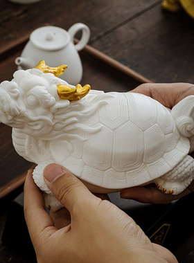 新中式陶瓷龙龟招财摆件开业礼品