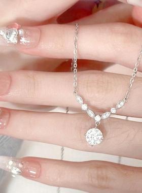 「闪耀水滴」纯银s999项链女生轻奢小众高级感锁骨链送礼生日礼物