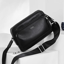 High-end genuine leather single shoulder bag for men 2023 new business casual headlayer Bull Leather Horizontal diagonal satchel light backpacks