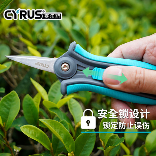CYRUS赛乐斯盆栽剪刀-家用园艺花艺盆景插花鲜花修枝去叶不锈钢剪 - 图3