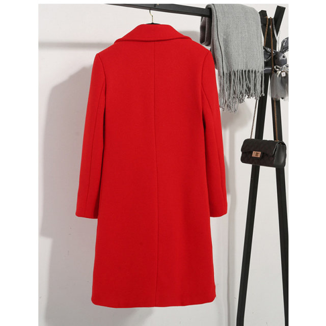 Red New Year plus cotton thickened wedding woolen coat