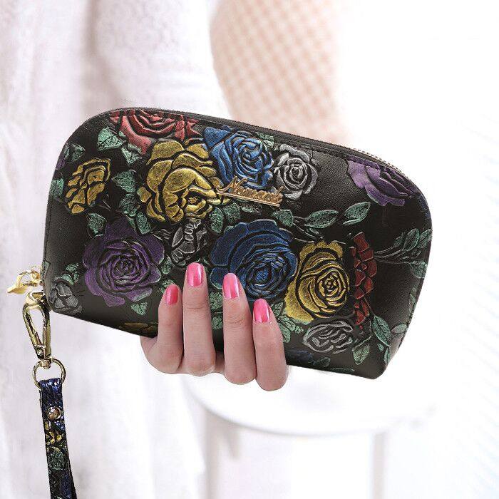 真皮贝壳女洋气2023新款压花零钱包 草木生箱包女士包袋