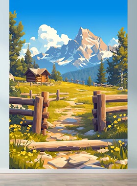 地中海风景自粘贴画治愈系卧室客厅背景墙贴画壁画防水墙贴装饰画