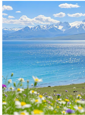 赛里木湖山水自粘防水墙贴