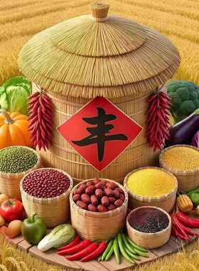 蔬果满地五谷丰登自粘画厨房餐厅出租房客厅卧室墙贴画防水贴纸