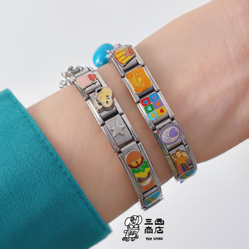 三西商店丨可爱卡通自由组合金属模块手链表带 - 图2